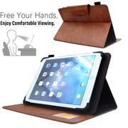 For 7 inch Suede Cross Texture Magnetic Clasp Leather Tablet Case(Brown)