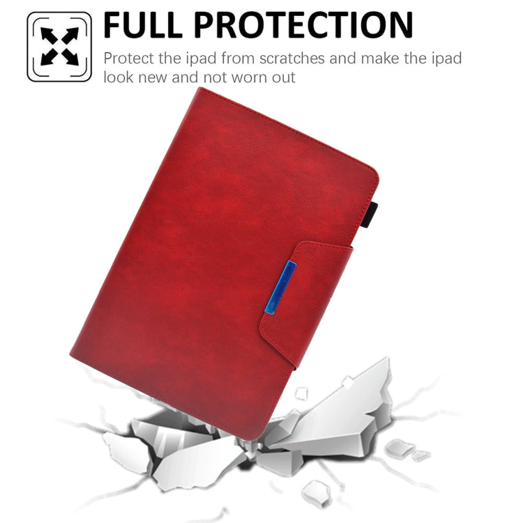 For 7 inch Suede Cross Texture Magnetic Clasp Leather Tablet Case(Red)