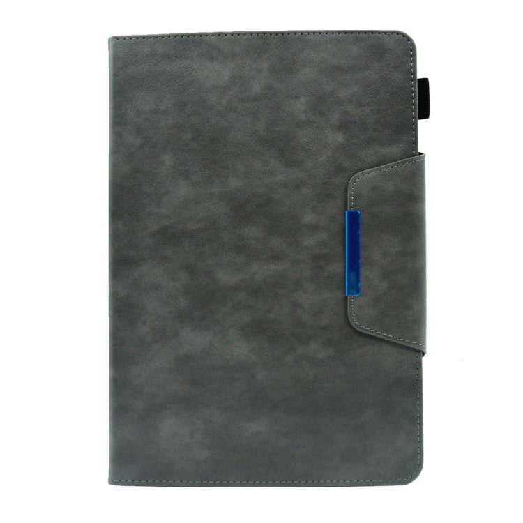 For 8 inch Suede Cross Texture Magnetic Clasp Leather Tablet Case(Grey)