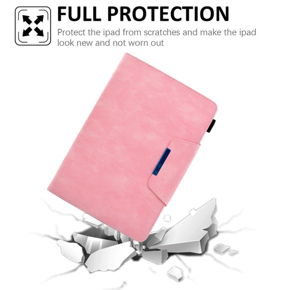 For 8 inch Suede Cross Texture Magnetic Clasp Leather Tablet Case(Pink)