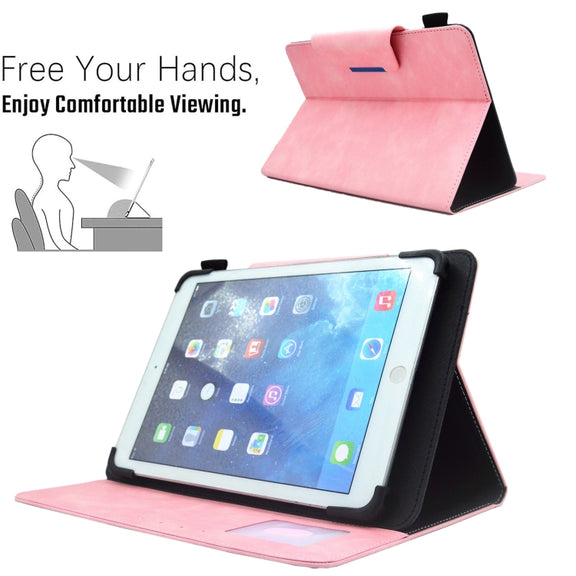For 8 inch Suede Cross Texture Magnetic Clasp Leather Tablet Case(Pink)