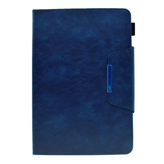 For 8 inch Suede Cross Texture Magnetic Clasp Leather Tablet Case(Blue)
