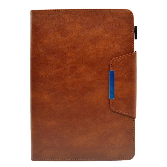 For 8 inch Suede Cross Texture Magnetic Clasp Leather Tablet Case(Brown)