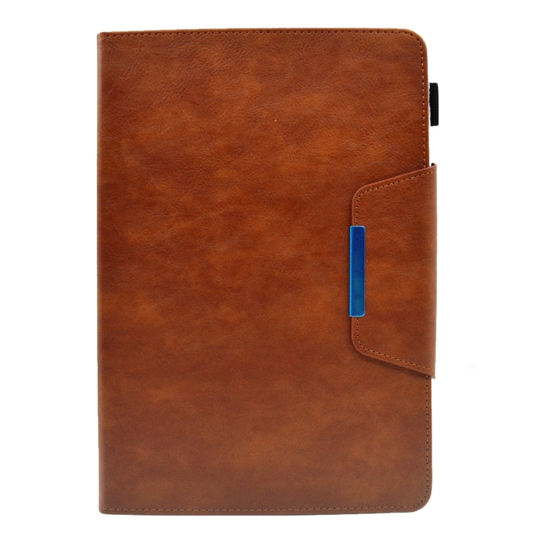 For 8 inch Suede Cross Texture Magnetic Clasp Leather Tablet Case(Brown)