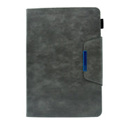 For 10 inch Suede Cross Texture Magnetic Clasp Leather Tablet Case(Grey)