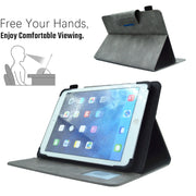 For 10 inch Suede Cross Texture Magnetic Clasp Leather Tablet Case(Grey)