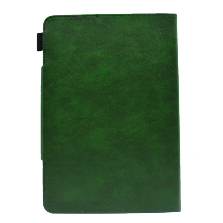 For 10 inch Suede Cross Texture Magnetic Clasp Leather Tablet Case(Green)