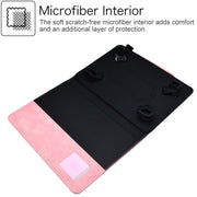 For 10 inch Suede Cross Texture Magnetic Clasp Leather Tablet Case(Pink)