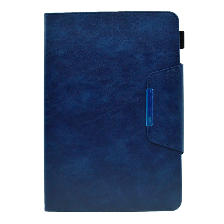 For 10 inch Suede Cross Texture Magnetic Clasp Leather Tablet Case(Blue)