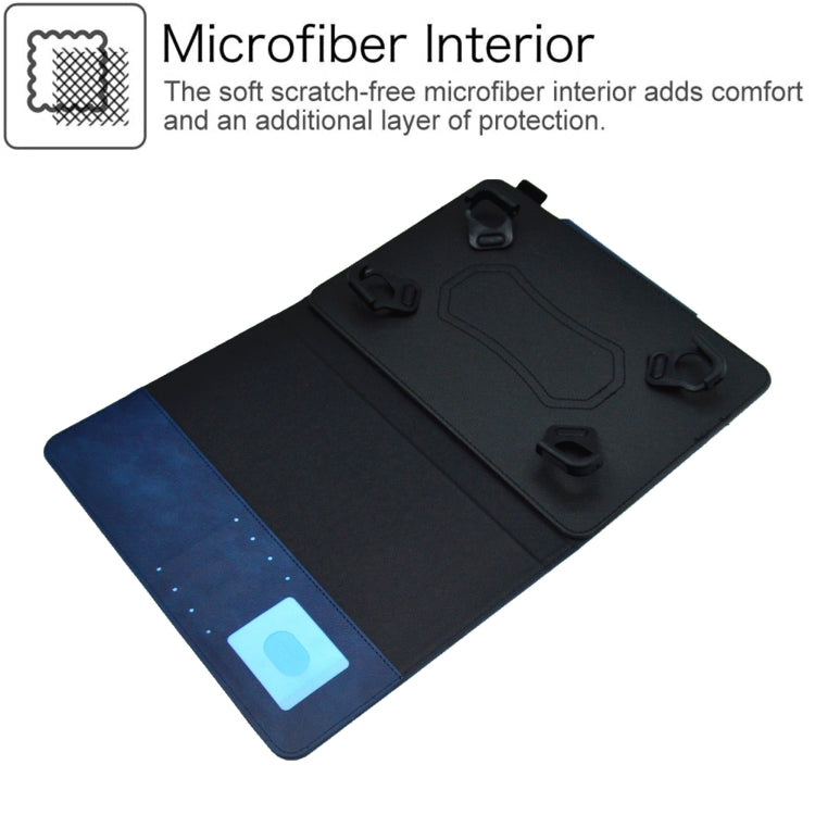 For 10 inch Suede Cross Texture Magnetic Clasp Leather Tablet Case(Blue)