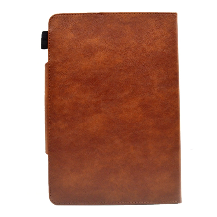 For 10 inch Suede Cross Texture Magnetic Clasp Leather Tablet Case(Brown)