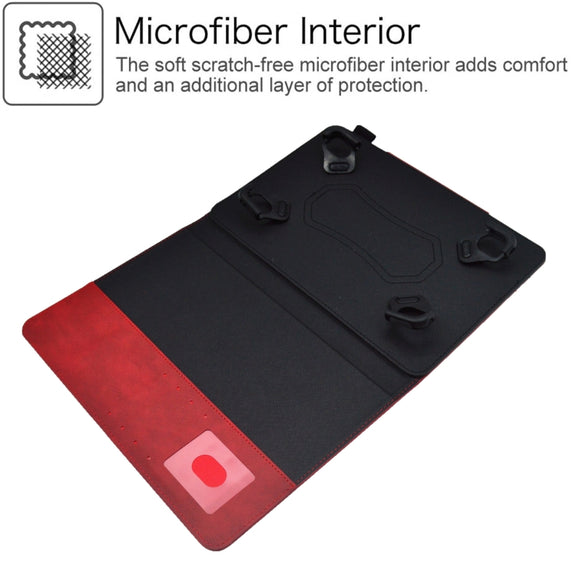 For 10 inch Suede Cross Texture Magnetic Clasp Leather Tablet Case(Red)
