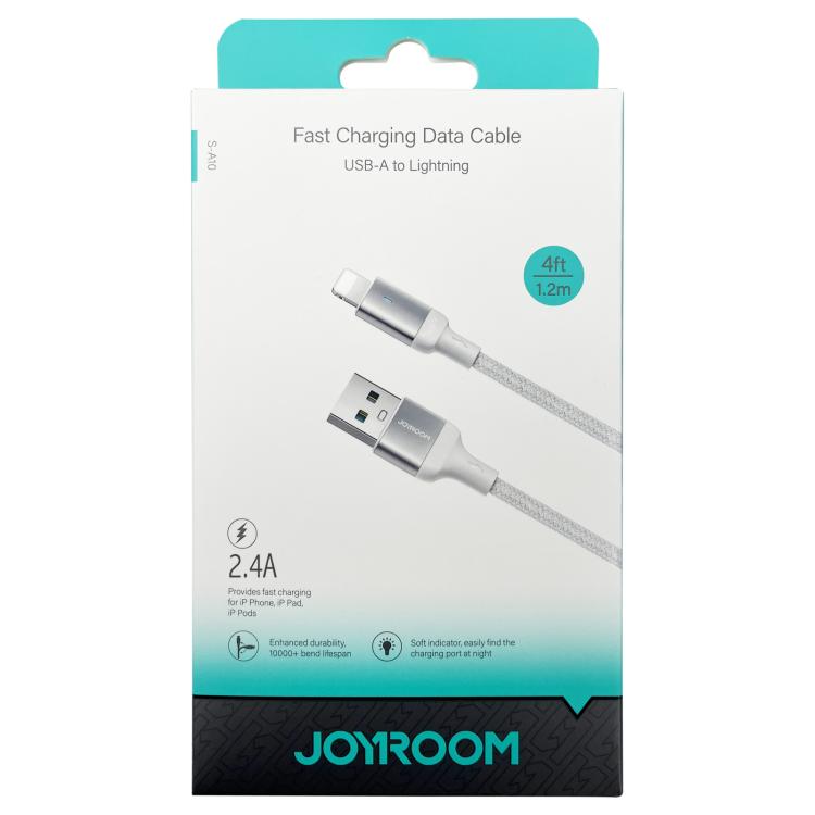JOYROOM S-UL012A10 Extraordinary Series 2.4A USB-A to 8 Pin Fast Charging Data Cable, Cable Length:1.2m(White)