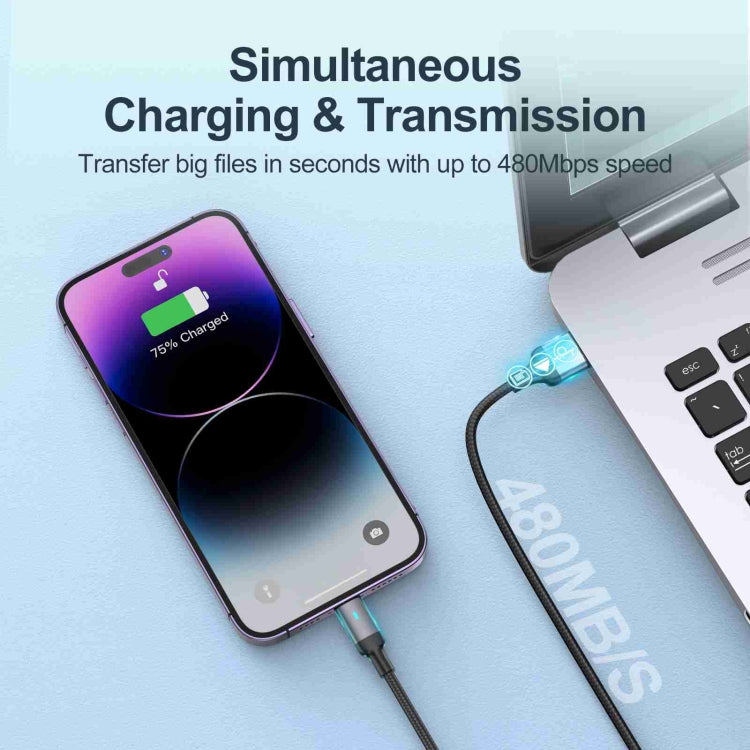 JOYROOM S-UL012A10 Extraordinary Series 2.4A USB-A to 8 Pin Fast Charging Data Cable, Cable Length:1.2m(White)