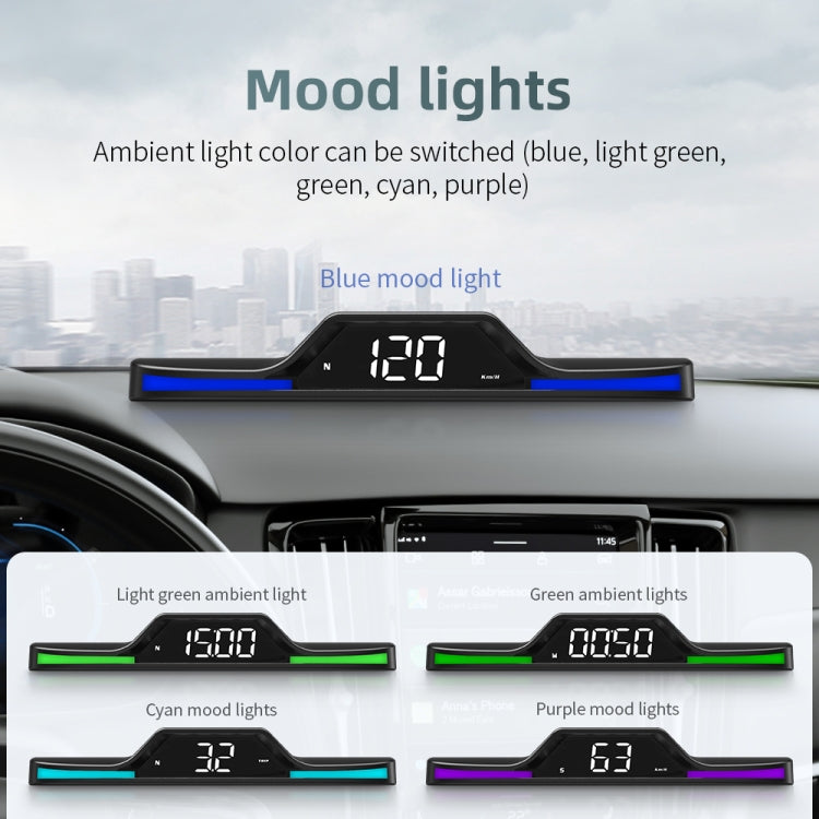G15 Car HD GPS Head-Up Display with Color Changing Ambient Light