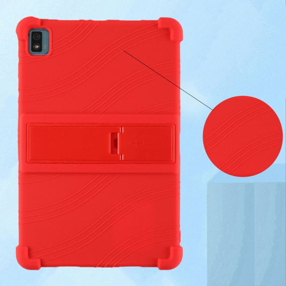 For TCL 10 Tab Max 10.36 inch Silicone Tablet Protective Case with Invisible Bracket(Black)