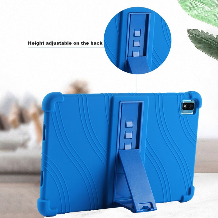 For TCL 10 Tab Max 10.36 inch Silicone Tablet Protective Case with Invisible Bracket(Black)