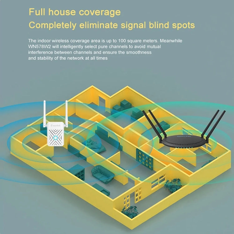 Wavlink WN578W2 300Mbps 2.4GHz WiFi Extender Repeater Home Wireless Signal Amplifier(US Plug)