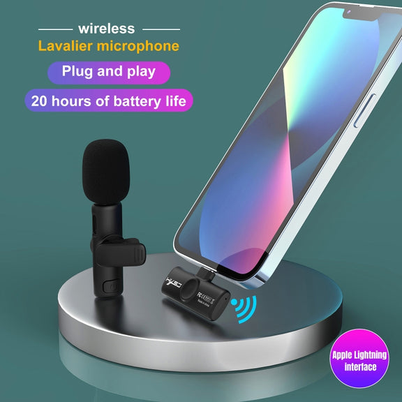 HXSJ F18 2.4G 8 Pin Noise Reduction Lavalier Wireless Microphone(Black)