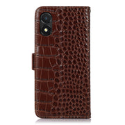 For Honor X5 Crocodile Top Layer Cowhide Leather Phone Case(Brown)