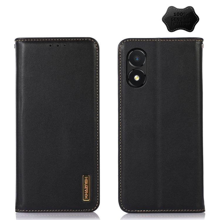 For Honor X5 KHAZNEH Nappa Top Layer Cowhide Leather Phone Case(Black)