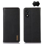 For Honor X5 KHAZNEH Nappa Top Layer Cowhide Leather Phone Case(Black)