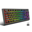 HXSJ L100 87 Keys RGB Backlit Film 2.4G Wireless Keyboard(Black) - Wireless Keyboard by HXSJ | Online Shopping South Africa | PMC TechLife | Buy Now Pay Later Mobicred