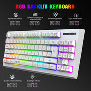 HXSJ L100 87 Keys RGB Backlit Film 2.4G Wireless Keyboard(White)