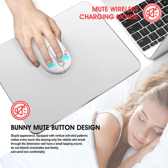 HXSJ T15 2.4GHz 4 Keys Wireless Mute Mouse(White)