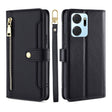 For Honor X7A Sheep Texture Cross-body Zipper Wallet Leather Phone Case(Black) - Honor Cases by PMC TechLife | Online Shopping South Africa | PMC TechLife | Buy Now Pay Later Mobicred