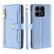 For Honor X8A Sheep Texture Cross-body Zipper Wallet Leather Phone Case(Blue) - Honor Cases by PMC TechLife | Online Shopping South Africa | PMC TechLife | Buy Now Pay Later Mobicred