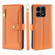 For Honor X8A Sheep Texture Cross-body Zipper Wallet Leather Phone Case(Orange) - Honor Cases by PMC TechLife | Online Shopping South Africa | PMC TechLife | Buy Now Pay Later Mobicred