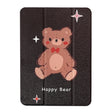 For iPad Air 11 2024 / iPad Pro 11 2022 / 2021 / 2020 / 2018 Acrylic Painted 3-fold Holder Leather Tablet Case(Happy Bear) - iPad Pro 11 (2022/2021) Cases by PMC TechLife | Online Shopping South Africa | PMC TechLife | Buy Now Pay Later Mobicred