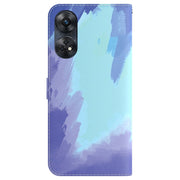 For OPPO Reno8 T 4G Watercolor Pattern Flip Leather Phone Case(Winter Snow)