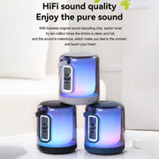 T&G TG376 360 Degree Full Screen LED Light RGB Multicolor Wireless Bluetooth Speaker Subwoofer(Grey)