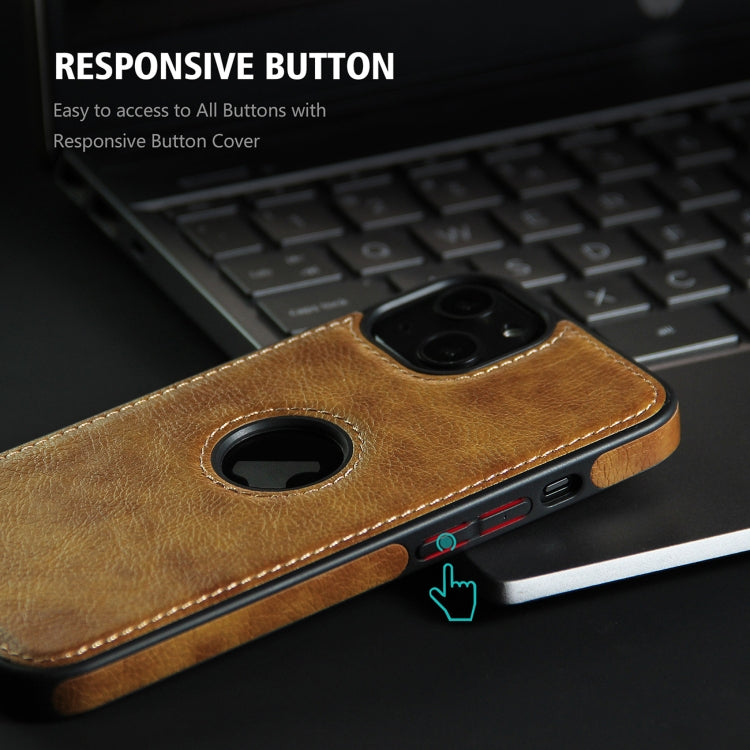 For iPhone 13 Pro Max Leather Texture Stitching Phone Case(Brown)