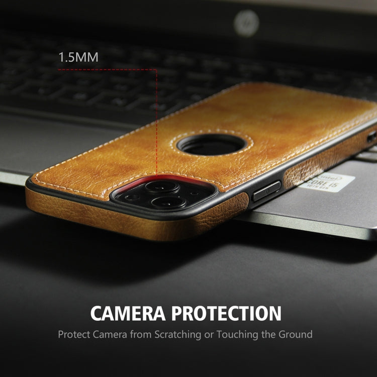 For iPhone 13 Pro Max Leather Texture Stitching Phone Case(Brown)