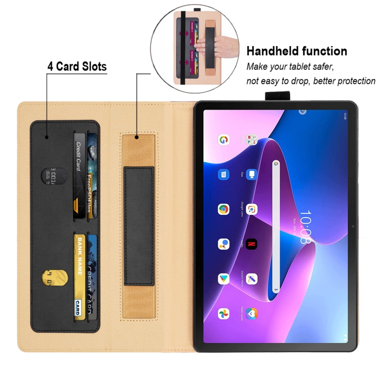 For Lenovo Tab P11 Pro Gen2 11.2 2022 TB132/138 Embossed Front Stand Leather Smart Tablet Case(Black)
