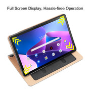 For Lenovo Tab P11 Pro Gen2 11.2 2022 TB132/138 Embossed Front Stand Leather Smart Tablet Case(Black)