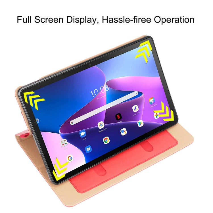 For Lenovo Tab P11 Pro Gen2 11.2 2022 TB132/138 Embossed Front Stand Leather Smart Tablet Case(Red)
