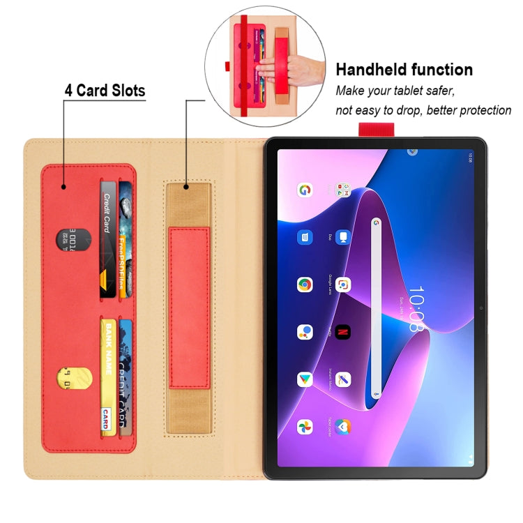 For Lenovo Tab P11 Pro Gen2 11.2 2022 TB132/138 Embossed Front Stand Leather Smart Tablet Case(Red)