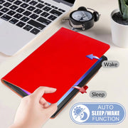 For Lenovo Tab P11 Pro Gen2 11.2 2022 TB132/138 Embossed Front Stand Leather Smart Tablet Case(Red)