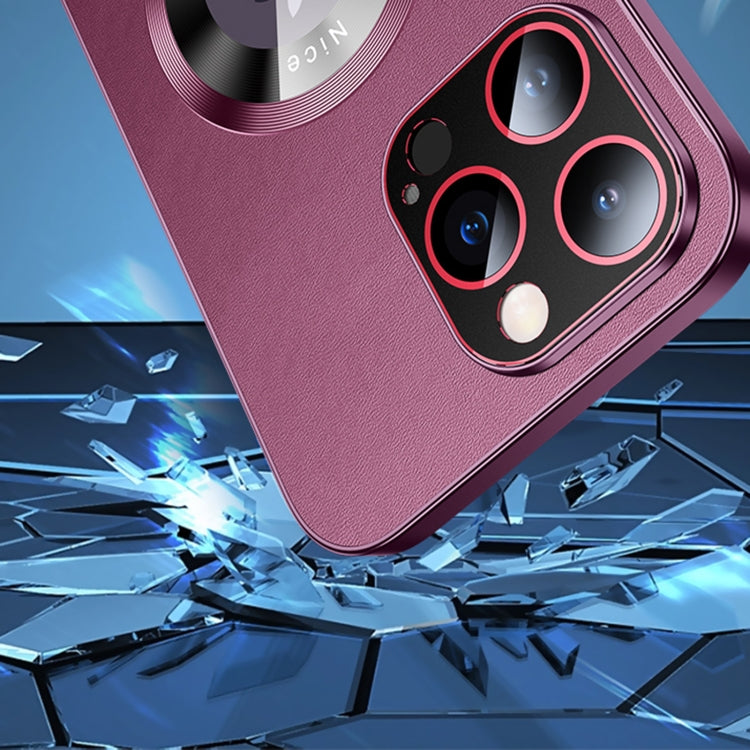 For iPhone 14 Pro Max R-JUST RH05 Magnetic Leather Metal Phone Case(Blue)
