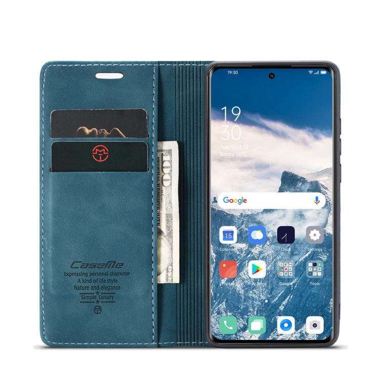 For OPPO Reno8 T 5G CaseMe 013 Multifunctional Horizontal Flip Leather Phone Case(Blue)