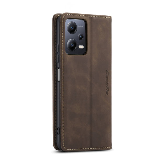 For Xiaomi Redmi Note 12 5G / Poco X5 CaseMe 013 Multifunctional Horizontal Flip Leather Phone Case(Coffee)