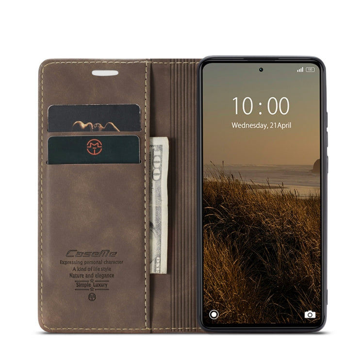 For Xiaomi Redmi Note 12 5G / Poco X5 CaseMe 013 Multifunctional Horizontal Flip Leather Phone Case(Coffee)