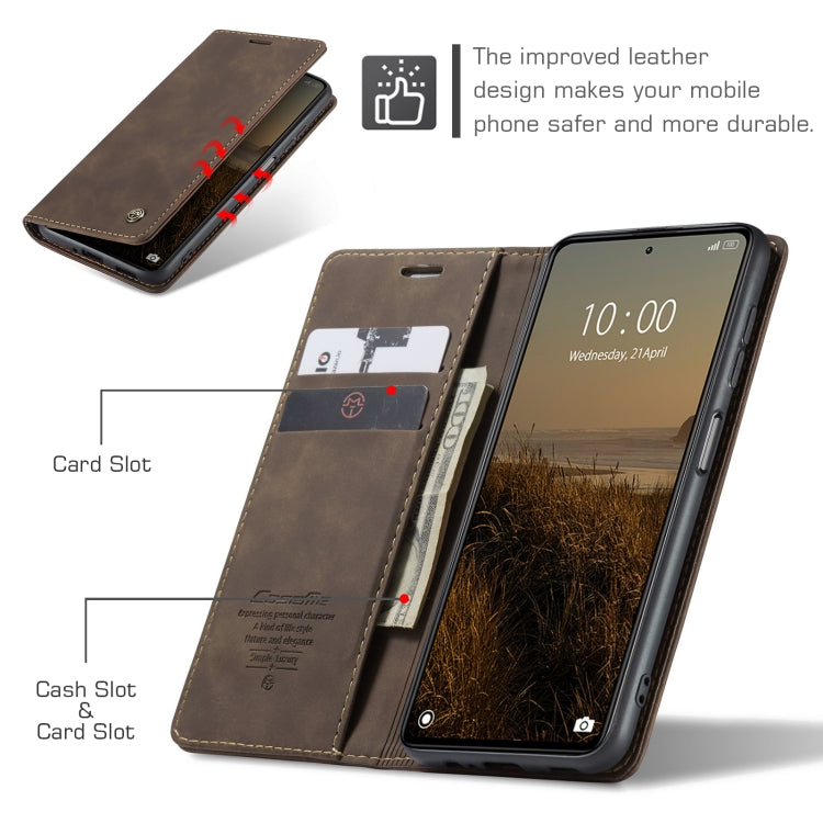 For Xiaomi Redmi Note 12 5G / Poco X5 CaseMe 013 Multifunctional Horizontal Flip Leather Phone Case(Coffee)