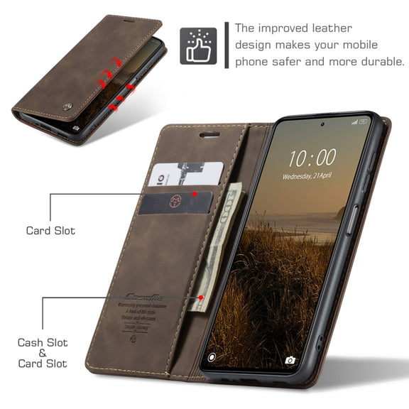 For Xiaomi Redmi Note 12 5G / Poco X5 CaseMe 013 Multifunctional Horizontal Flip Leather Phone Case(Coffee)
