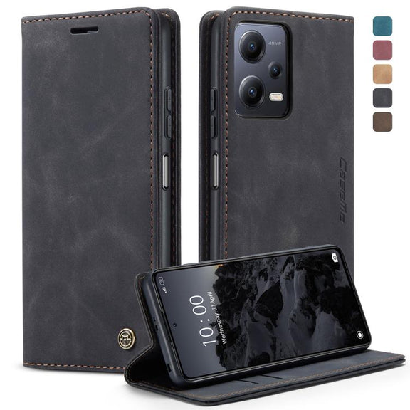 For Xiaomi Redmi Note 12 5G / Poco X5 CaseMe 013 Multifunctional Horizontal Flip Leather Phone Case(Black)
