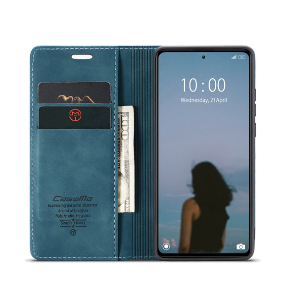 For Xiaomi Redmi Note 12 Pro+ 5G CaseMe 013 Multifunctional Horizontal Flip Leather Phone Case(Blue)